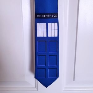 Dr. Who Blue Tardis Police Box Necktie